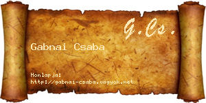 Gabnai Csaba névjegykártya